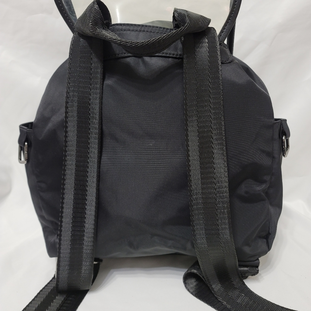 ✨ ZARA Trafaluc Medium Black Vinyl Technical Fabric Backpack - Picture 6 of 9